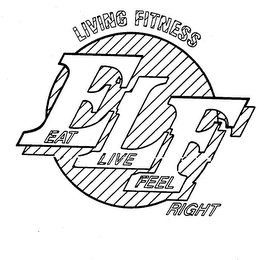 ELF LIVING FITNESS EAT LIVE FEEL RIGHT logo