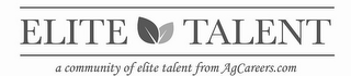 ELITE TALENT A COMMUNITY OF ELITE TALENT FROM AGCAREERS.COM logo