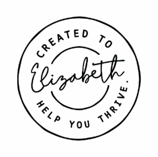 ELIZABETH CREATED TO HELP YOU THRIVE. logo