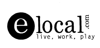 ELOCAL.COM LIVE, WORK, PLAY logo