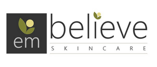 EM BELIEVE SKINCARE logo