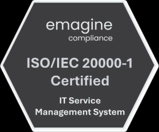 EMAGINE COMPLIANCE ISO IEC 20000-1 CERTIFIED IT SERVICE MANAGEMENT SYSTEM logo