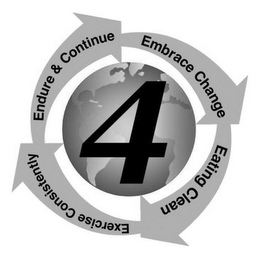 EMBRACE CHANGE EATING CLEAN EXERCISE CONSISTENTLY ENDURE & CONTINUE 4 logo