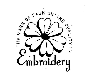 EMBRODERY THE MARK OF FASHION AND QAULITY IN logo