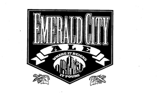 EMERALD CITY ALE WHERE IT REIGNS IT POURS logo