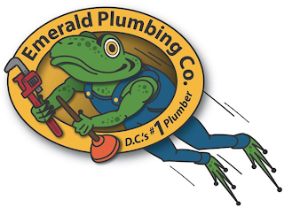 EMERALD PLUMBING CO. D.C.'S #1 PLUMBER logo