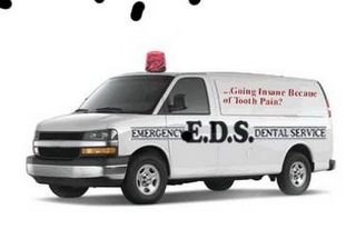EMERGENCY DENTAL SERVICE, "GOING INSANE BECAUSE OF TOOTH PAIN?" logo
