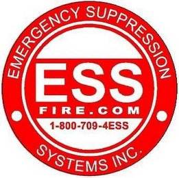 EMERGENCY SUPPRESSION SYSTEMS INC. ESSFIRE.COM 1-800-709-4ESS logo