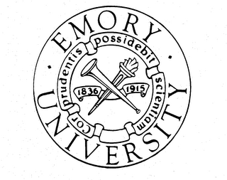 EMORY UNIVERSITY COR PRUDENTIS POSSIDEBIT SCIENTIAM 1836 1915 logo