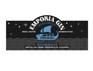 EMPORIA GIN PREMIUM DRY GIN SMALL BATCH HANDCRAFTED MEDITERRANEAN GIN DISTILLED FROM PHOENICIAN JUNIPER logo