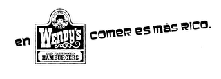 EN WENDY'S COMER ES MAS RICO.  OLD FASHIONED HAMBURGERS logo