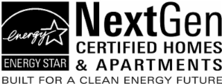 ENERGY ENERGY STAR NEXTGEN CERTIFIED HOMES & APARTMENTS BUILT FOR A CLEAN ENERGY FUTURE logo
