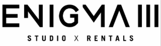 ENIGMA III STUDIO X RENTALS logo
