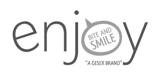 ENJOY BITE AND SMILE "A GESEX BRAND" logo