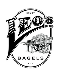 ENJOY LEO'S BRAND BAGELS HOT logo
