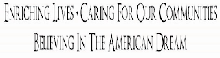 ENRICHING LIVES CARING FOR OUR COMMUNITIES BELIEVING IN THE AMERICAN DREAM logo