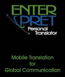 ENTER PRET PERSONAL TRANSLATOR MOBILE TRANSLATION FOR GLOBAL COMMUNICATION logo