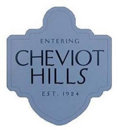 ENTERING CHEVIOT HILLS EST. 1924 logo