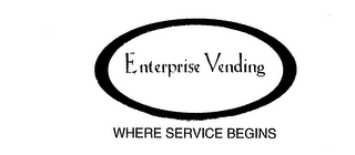 ENTERPRISE VENDING WHERE SERVICE BEGINS logo