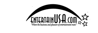 ENTERTAINUSA.COM "WHERE THE BUSINESS AND PLEASURE OF ENTERTAINMENT MEET." logo