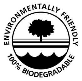 ENVIRONMENTALLY FRIENDLY 100% BIODEGRADABLE logo