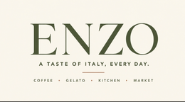 ENZO A TASTE OF ITALY, EVERY DAY. COFFEE · GELATO · KITCHEN · MARKET logo