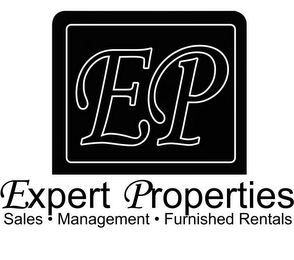 EP EXPERT PROPERTIES · SALES MANAGEMENT· FURNISHED RENTALS logo