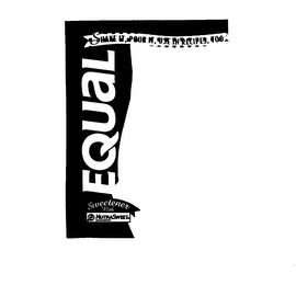 EQUAL, SHAKE IT, POUR IT, USE IN RECIPES, TOO logo
