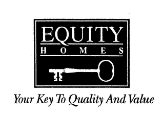 EQUITY HOMES YOUR KEY TO QUALITY AND VALUE logo