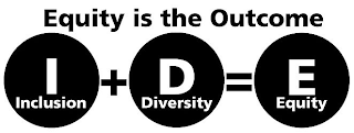 EQUITY IS THE OUTCOME I INCLUSION D DIVERSITY E EQUITY logo