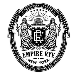 ER EMPIRE RYE NEW YORK PRECISELY CRAFTED UNDER THE STANDARDS OF THE EMPIRE RYE WHISKEY ASSOCIATION MM XV logo