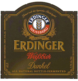 ERDINGER WEISSBRÄU AUS BAYERN ERDINGER WEIßBIER DUNKEL ALL NATURAL BOTTLE-FERMENDED logo