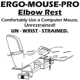 ERGO-MOUSE-PRO ELBOW REST COMFORTABLY USE A COMPUTER MOUSE, UNRESTRAINED! UN - WRIST - STRAINED. logo