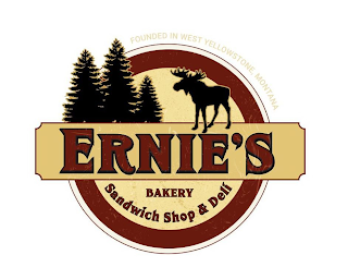 ERNIES BAKERY SANDWICH SHOP AND DELI FOUDED IN WEST YELLOWSTONE, MONTANA logo