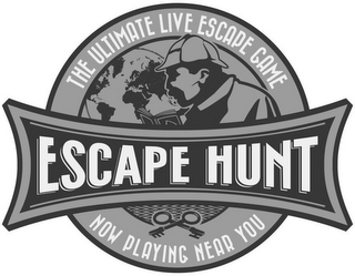 ESCAPE HUNT THE ULTIMATE LIVE ESCAPE GAME NOW PLAYING NEAR YOU logo