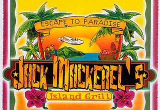 ESCAPE TO PARADISE JACK MACKEREL'S ISLAND GRILL logo