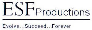 ESF PRODUCTIONS EVOLVE...SUCCEED...FOREVER logo