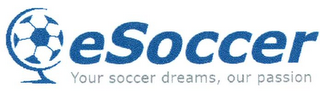 ESOCCER YOUR SOCCER DREAMS, OUR PASSION logo