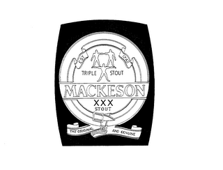 EST 1742 TRIPLE STOUT MACKESON XXX STOUTTHE ORIGINAL AND GENUINE logo