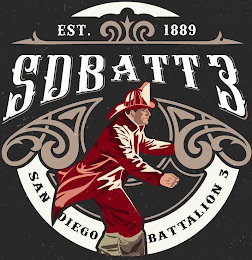 EST. 1889 SDBATT3 SAN DIEGO BATTALION 3 logo