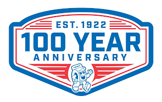 EST. 1922 100 YEAR ANNIVERSARY TIREMAN logo
