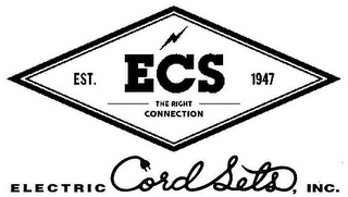 EST 1947 ECS THE RIGHT CONNECTION ELECTRIC CORD SETS INC logo