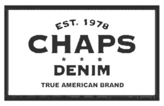 EST. 1978 CHAPS DENIM TRUE AMERICAN BRAND logo