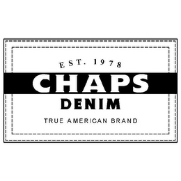 EST. 1978 CHAPS DENIM TRUE AMERICAN BRAND logo
