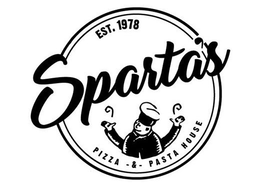 EST. 1978 SPARTA'S PIZZA - & - PASTA HOUSE logo