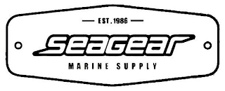 EST. 1986 SEAGEAR MARINE SUPPLY logo