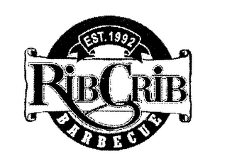 EST. 1992 RIB CRIB BARBECUE logo