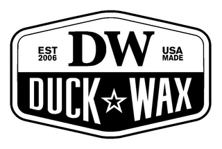 EST 2006 DW USA MADE DUCK WAX logo