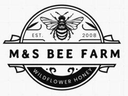 EST. 2008 M&S BEE FARM WILDFLOWER HONEY logo