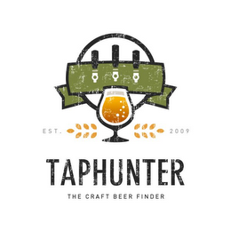 EST. 2009 TAPHUNTER THE CRAFT BEER FINDER logo